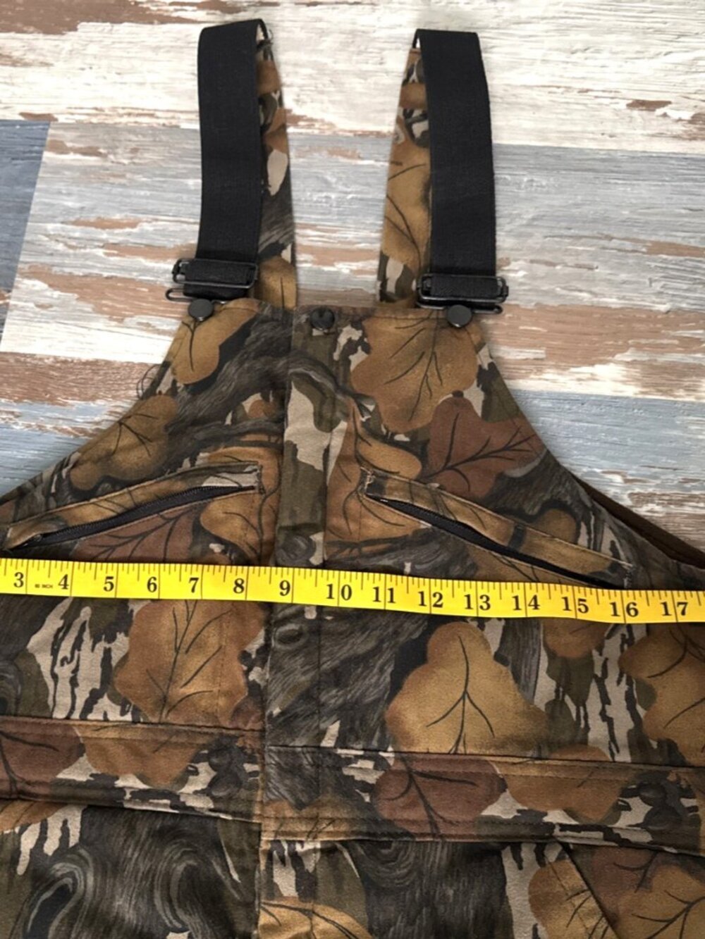 Vintage Mossy Oak Camo Overalls Mens M Fall Foilage Insulated Hunting Bibs USA - Picture 8 of 12